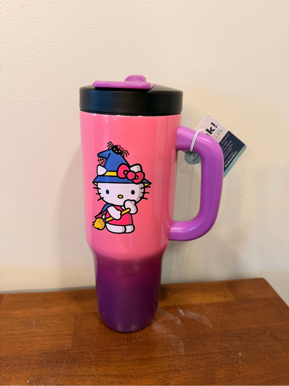 Zak! Hello Kitty Halloween Witch Pink 2-in-1 Sutton Stainless Tumbler 40oz L.E.